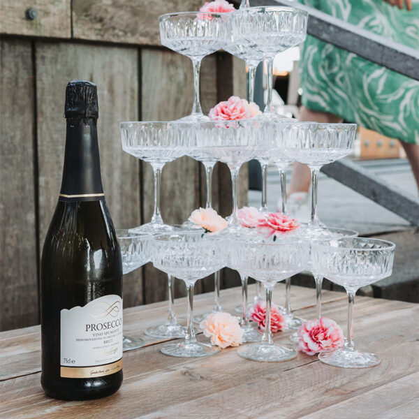 Deze Champagne coupe is perfect om te gebruiken tijdens de toost & borrel op jullie bruiloft